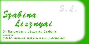 szabina lisznyai business card